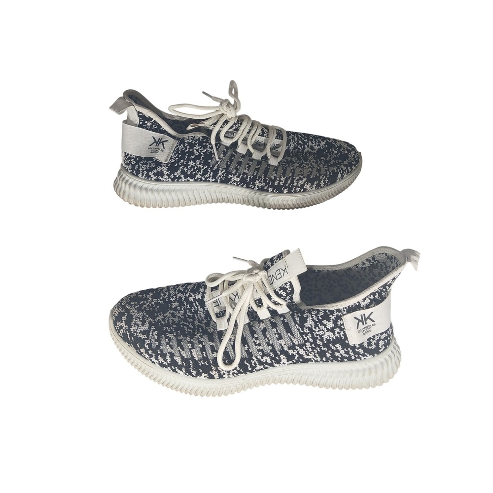 NK‎ Knit Sneakers Men Women Black White Camo Slip On Athletic Shoes Size 11